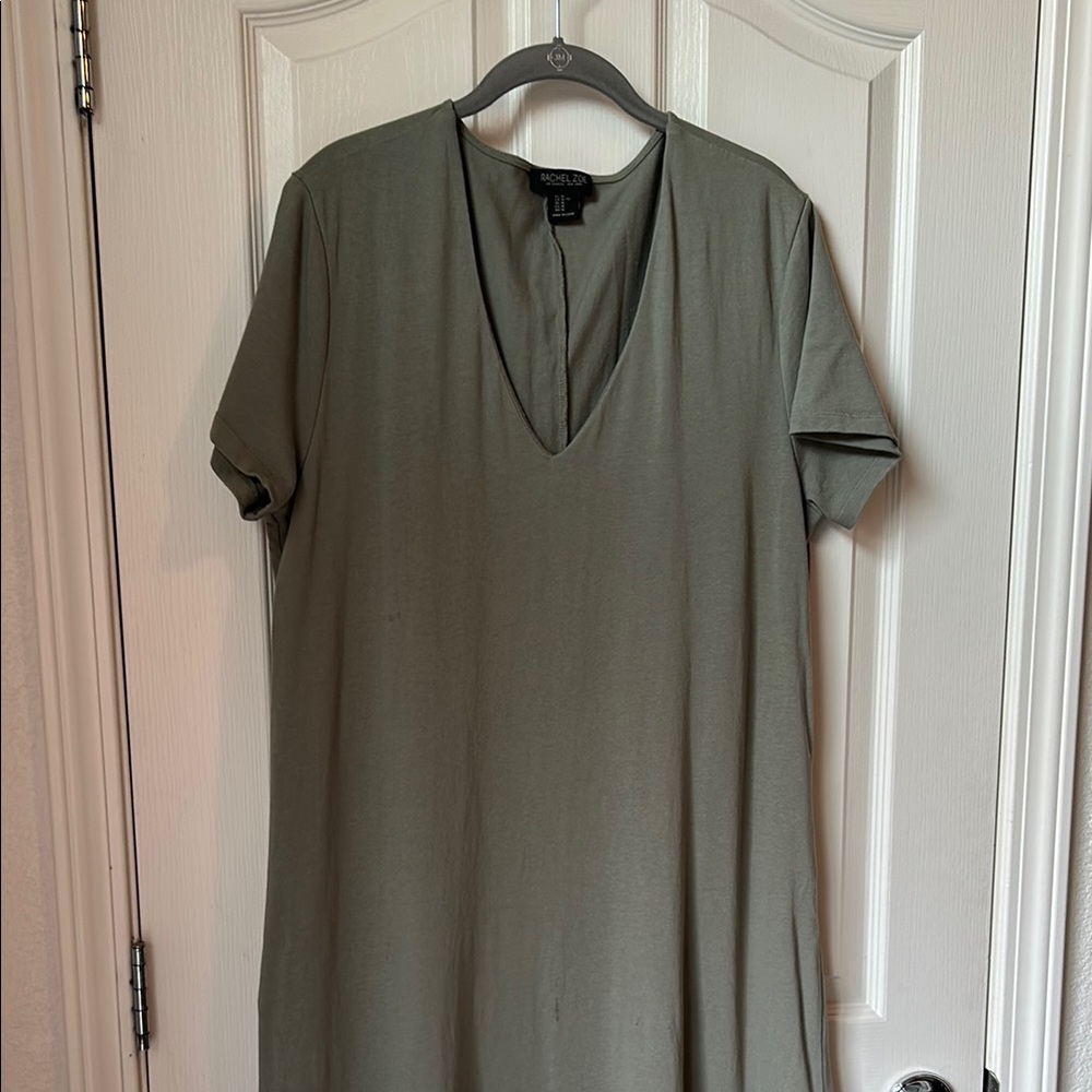 Rachel Zoe Olive Green V-Neck Dress